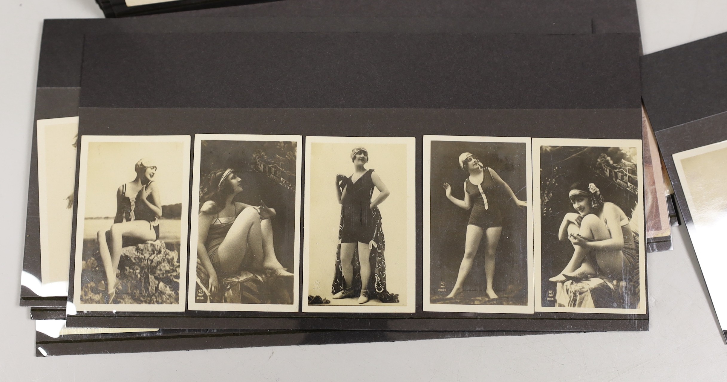 A collection of cigarette cards and silks; to include bathing beauties and stars of stage and screen from the 1920’s